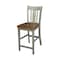 International Concepts Round 36 in Rd Extend Dining Table, 4 San Remo Counter Ht Stools, Hickory/Stone, 36 W, 48 L, Wood K41-36RXT-27B-S102-4 - alternate 2